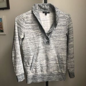 Gray and white pullover